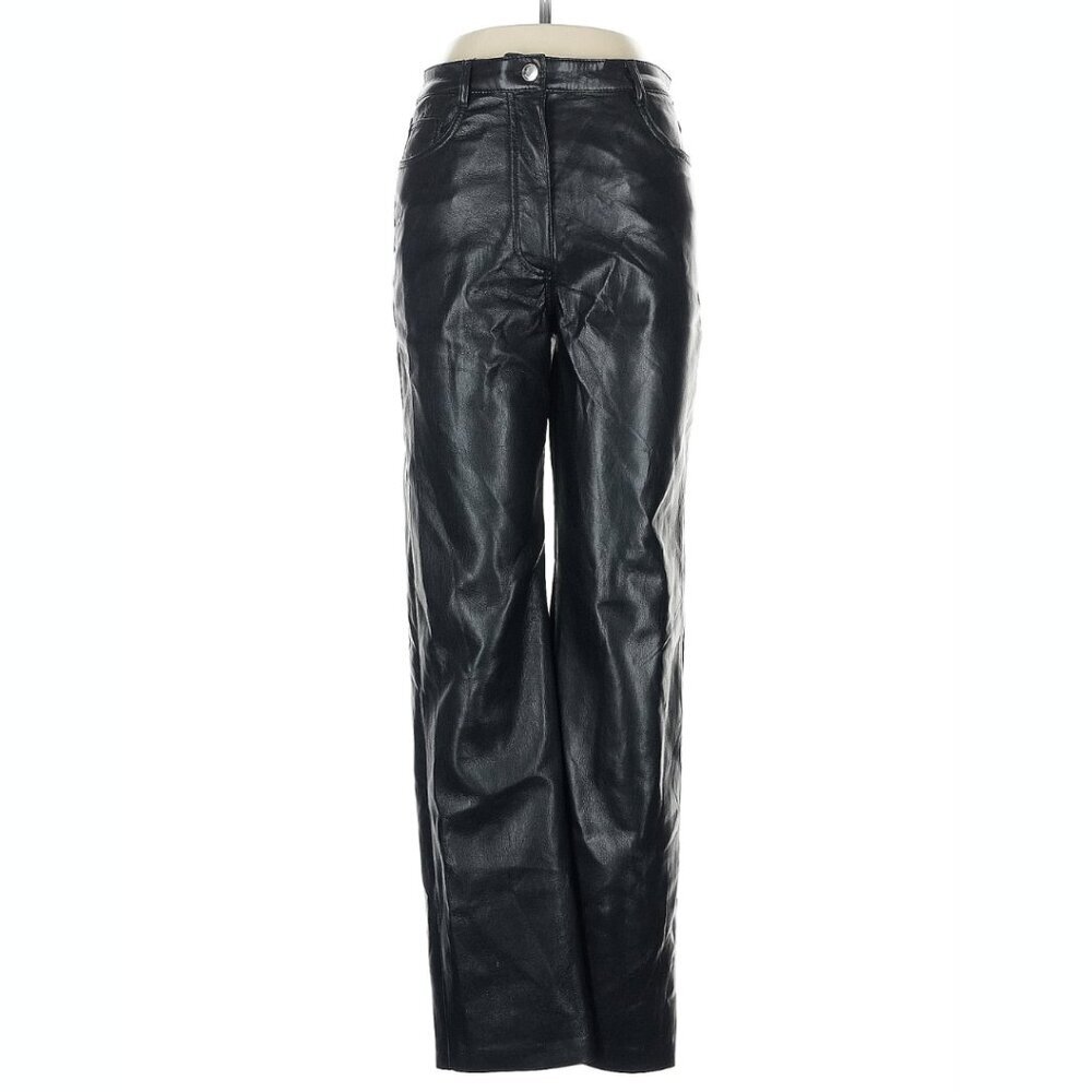 Aritzia Wilfred The Melina Vegan Leather Pants in Black Sz 8, 34" inseam - Picture 2 of 9
